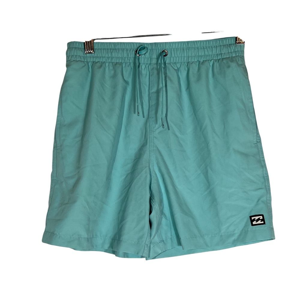 Billabong Swim Trunks Shorts Aqua Blue Elasticβ Waist Beach Surf Casual Mens